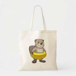 Bolsa Tote Castor a nadar com anel de Natação