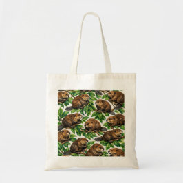 Bolsa Tote Castores da Floresta & Folhas Botânicas
