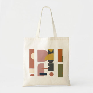 Bolsa Tote Casual Canva com Grafia Geométrica