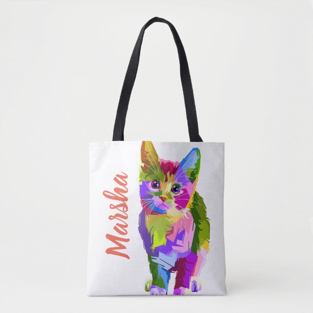 Bolsa Tote Cat. de Artísticos Contemporâneos de Nome Editável (Frente)