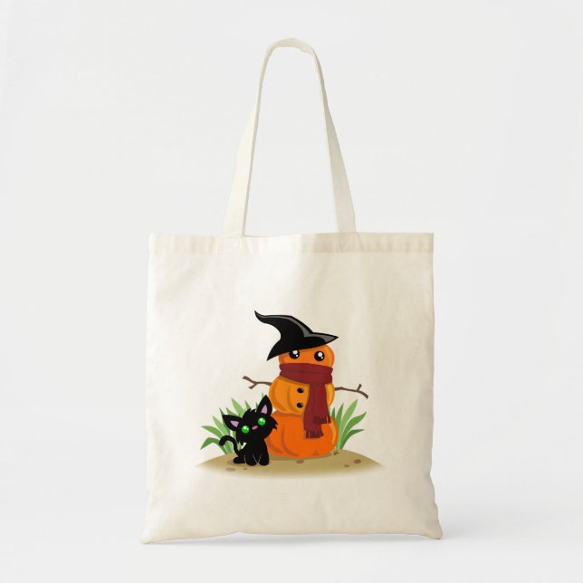 Bolsa Tote Cat e o Saco de Tota Pumpkinman (Frente)