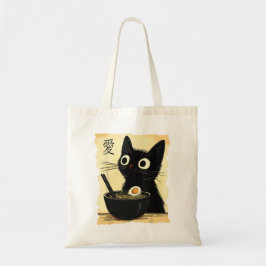 Bolsa Tote Cat eating ramen 