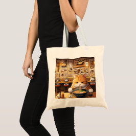 Bolsa Tote Cat Eating Ramen v1