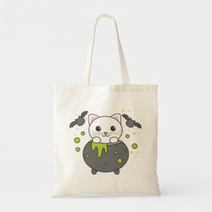 Bolsa Tote Cat Happy Halloween Cauldron Bat Tote Bag
