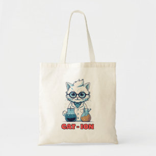 Bolsa Tote CAT - ION. gato químico, laboratório, presente de