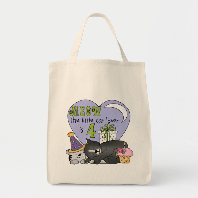 Bolsa Tote Cat Lover 4º t-shirts e presentes (Frente)