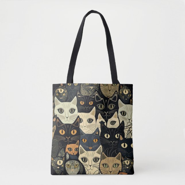 Bolsa Tote Cat Pattern Artsy (Frente)