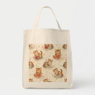 Bolsa Tote cat pattern christmas
