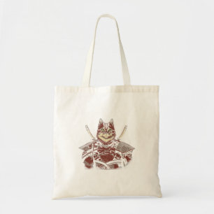 Bolsa Tote Cat Samurai Warrior Japonês