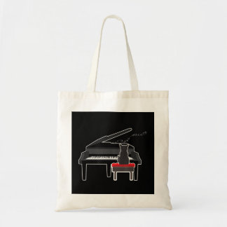 Bolsa Tote Cat Tocando Piano Música Sobretudo T