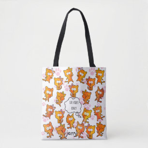 Bolsa Tote "Cat Vibes Somente" Design de Cuta com Opção de No