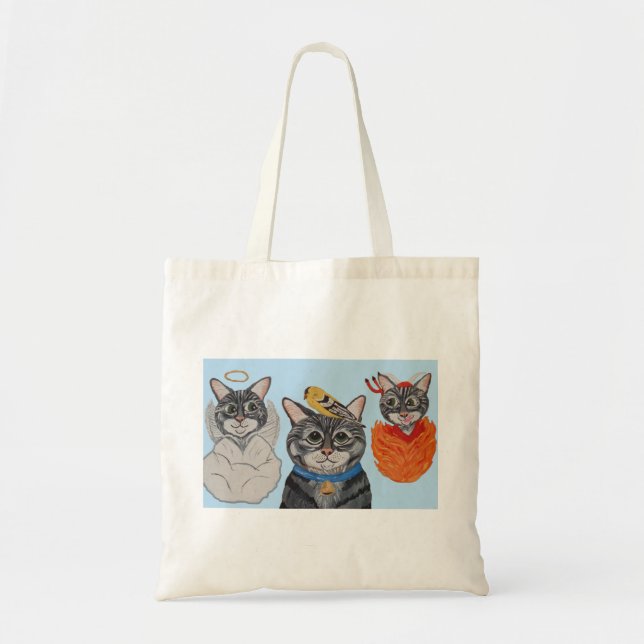 Bolsa Tote Cat with angel and devil (Frente)