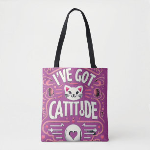 Bolsa Tote Cat with Attitude Graphic Design / Design Gráfico 