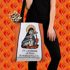 Bolsa Tote Catarina de Siena com Coração Crucifixo