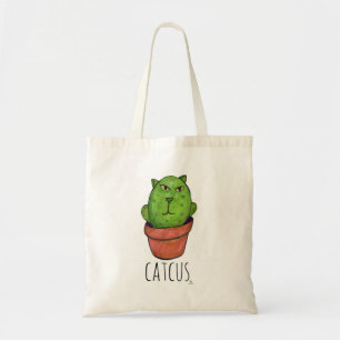 Bolsa Tote Catcus Funny Pet Cactus Cat Mashup