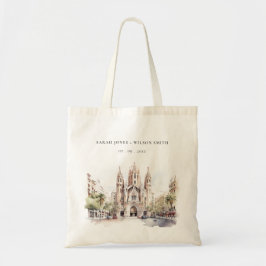 Bolsa Tote Catedral de Barcelona Casamento por Aquarela Espan