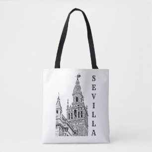 Bolsa Tote Catedral de Giralda Sevilla. Andaluzia, Espanha.