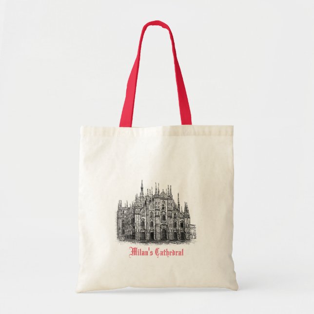 Bolsa Tote Catedral de Milão que tira a sacola branca (Frente)