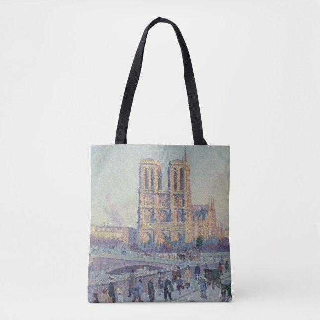 Bolsa Tote Catedral de Notre Dame Paris Pintura Clássica Fran (Frente)