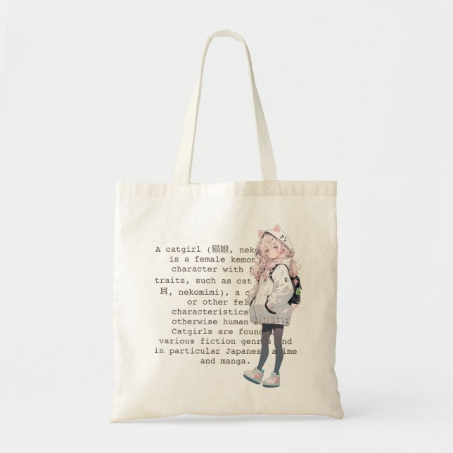 Bolsa Tote Catgirl (Frente)