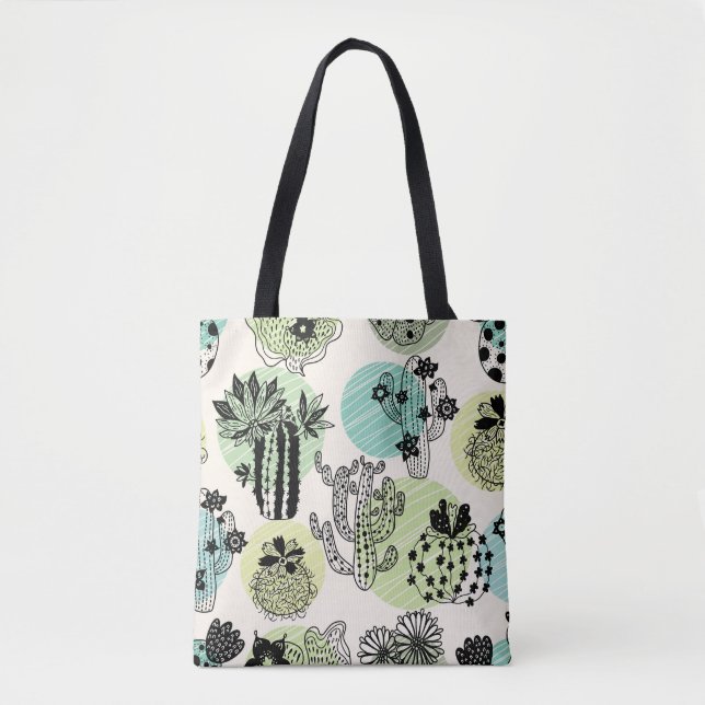 Bolsa Tote Catos Bloqueadores: Charme Sem Costura Desenhado À (Frente)
