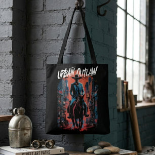 Bolsa Tote Caubói Urbano Grafite Edgy Moderno Ocidental