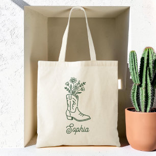 Bolsa Tote Caubói Verde Cowgirl Bach Damas de Honra