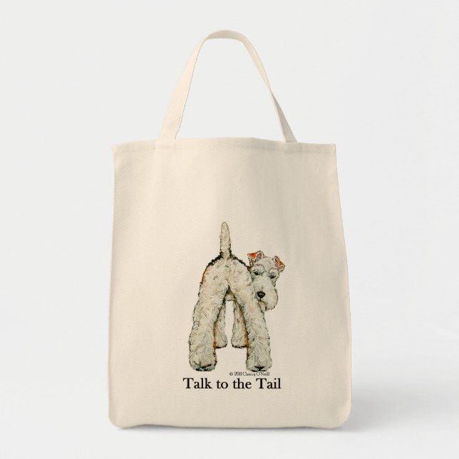 Bolsa Tote Cauda do Fox Terrier do fio (Frente)