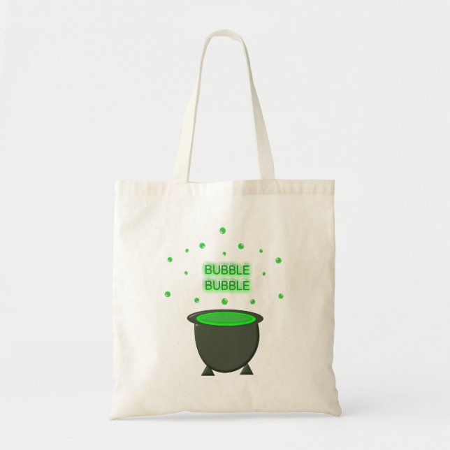 Bolsa Tote Cauldron e Bubbling Green Brew Halloween (Frente)