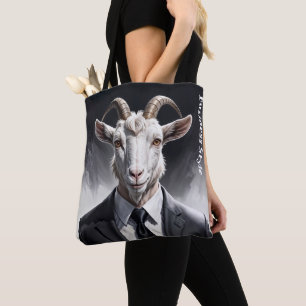 Bolsa Tote Cavaleiro cabra elegante em cena de retrato formal