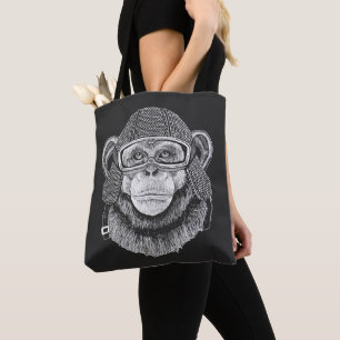 Bolsa Tote Cavaleiro da motocicleta do chimpanzé