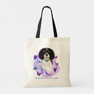 Bolsa Tote Cavaleiro Magical Tricolor King Charles Spaniel