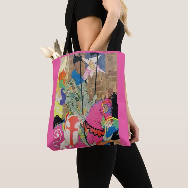 Bolsa Tote cavaleiro medieval em cavalo (Close Up)