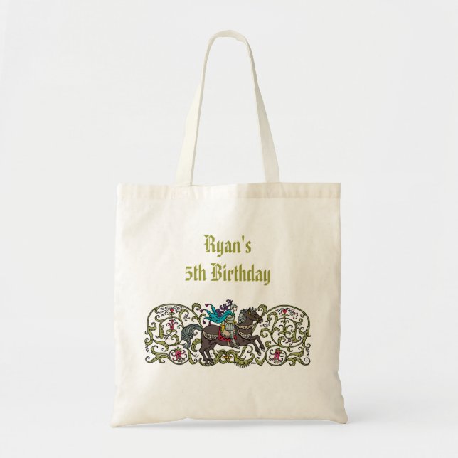 Bolsa Tote Cavaleiro personalizado do vintage (Frente)