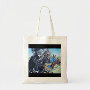 Bolsa Tote cavaleiros medievais joujando em cavalos arte hist