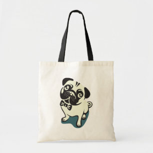 Bolsa Tote Cavalheiro Pug com uma bolinha.