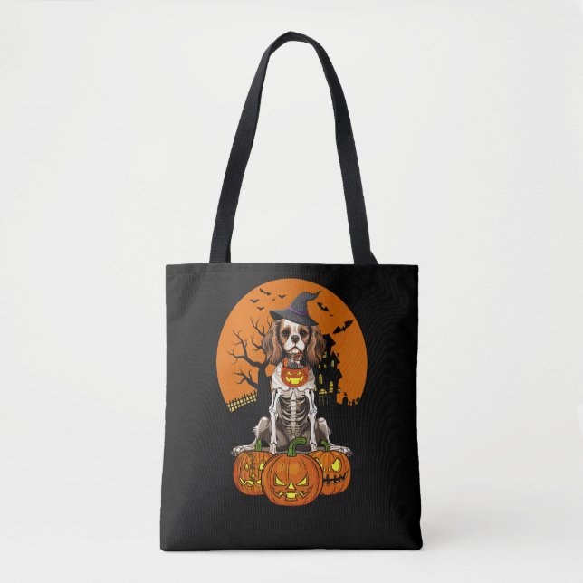 Bolsa Tote Cavalier Charles Spaniel Dog Halloween (Frente)