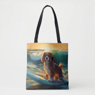 Bolsa Tote Cavalier King Beach Surfing Painting