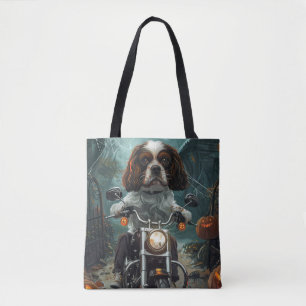 Bolsa Tote Cavalier King Charles Spaniel Halloween Assustador
