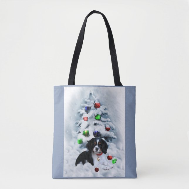 Bolsa Tote Cavalier King Charles Spaniel Natal (Frente)
