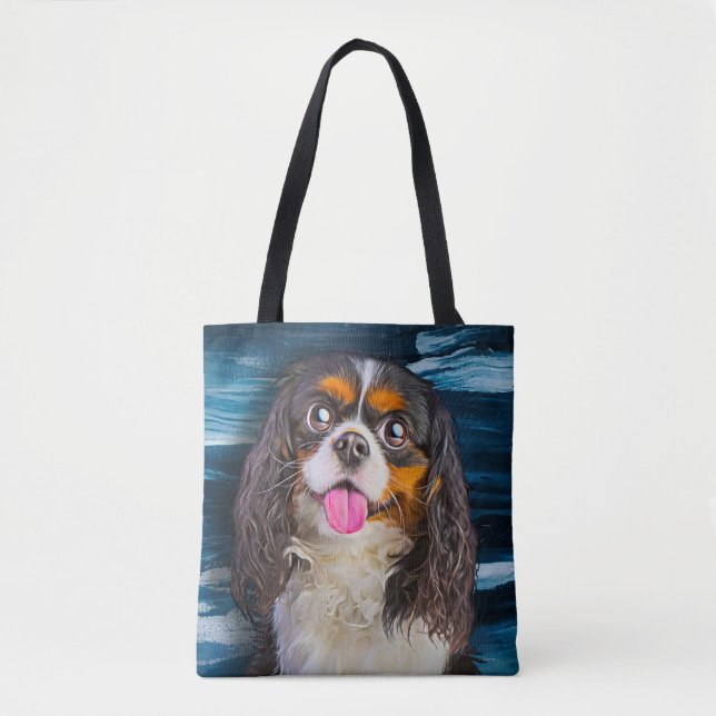 Bolsa Tote Cavalier King Charles Spaniel Retrato (Frente)