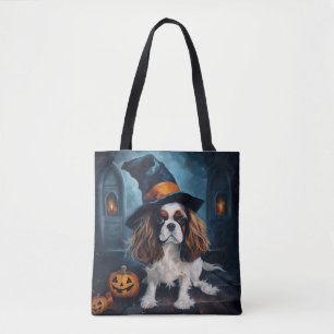 Bolsa Tote Cavalier King Pumpkins Halloween Scary