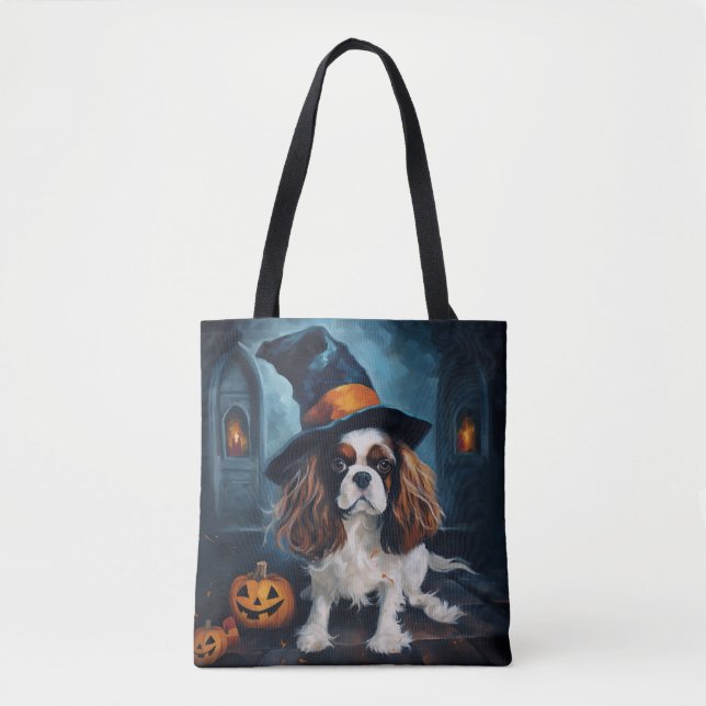 Bolsa Tote Cavalier King Pumpkins Halloween Scary (Frente)