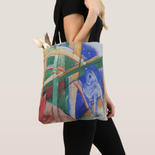 Bolsa Tote Cavalo Azul com arco-íris por Franz Marc