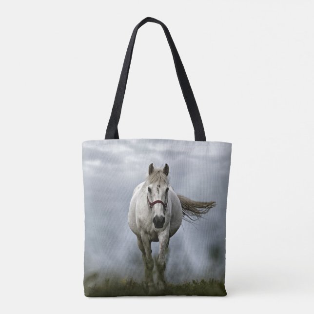 Bolsa Tote Cavalo Branco Correndo em Sua Direção (Verso)
