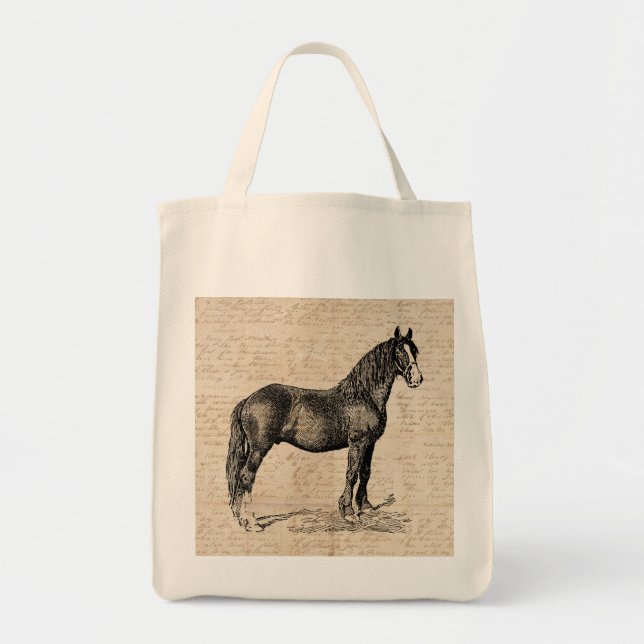 Bolsa Tote Cavalo com Papel Script (Frente)