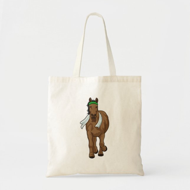 Bolsa Tote Cavalo como corredor com toalha (Frente)