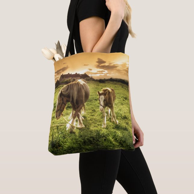 Bolsa Tote Cavalo da mãe & do potro (Close Up)