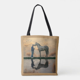 Bolsa Tote Cavalo De cinza E OTTB De Alcance