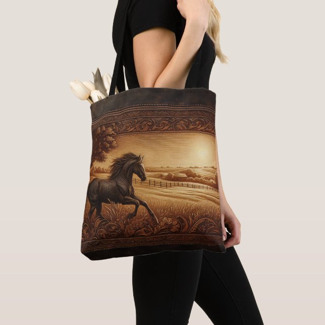 Bolsa Tote Cavalo de Leather Ranch (Close Up)